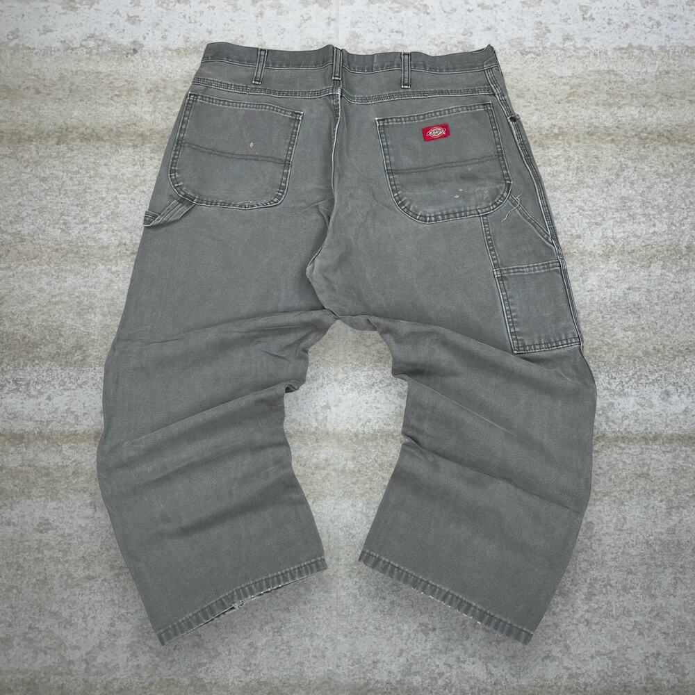 Vintage 90s Dickies Carpenter Pants 38x30 Baggy Sage Green Canvas Dungarees